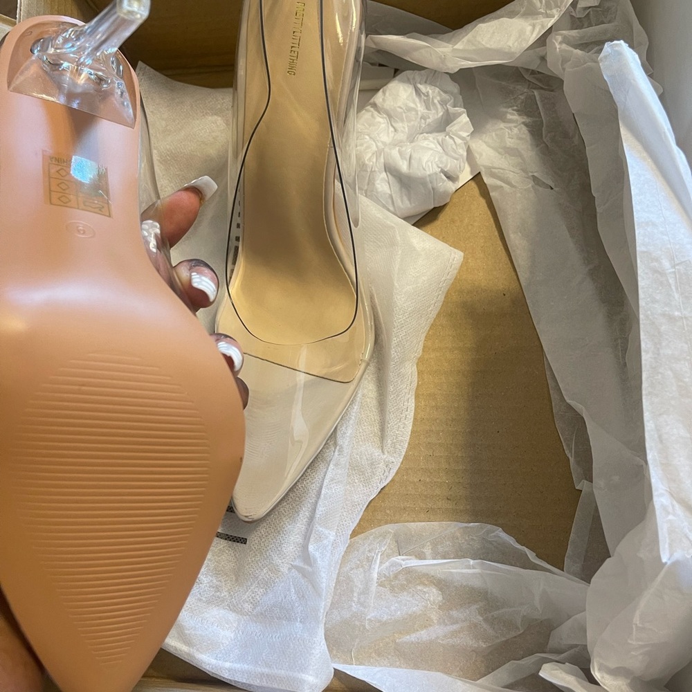 Clear Heeled Court Shoe